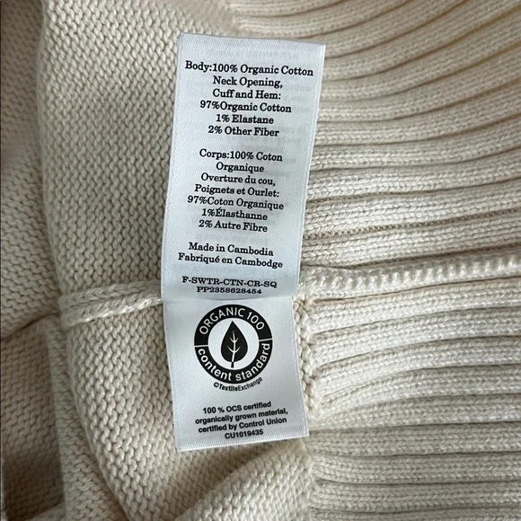NWT Everlane Organic Cotton The Boxy Sweater in Everyday Cotton Canvas Size XS - Picture 9 of 13